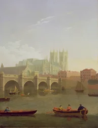 Westminster Abbey und Westminster Bridge von Süden gesehen, 1794